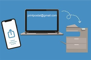 Email us files to print; color, b/w, card stock, glossy, etc